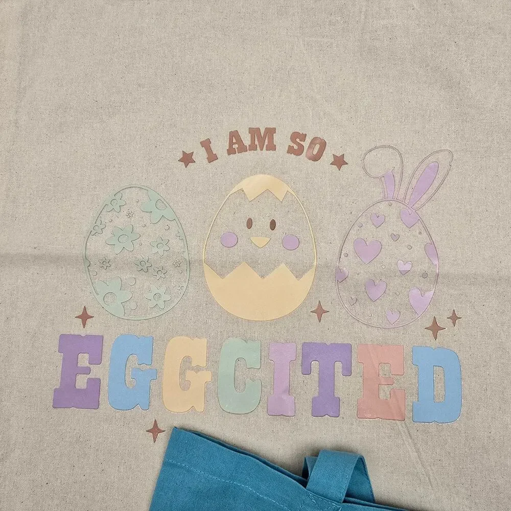NEW Easter Canvas Tote Bags Bunny Excavator Colorful